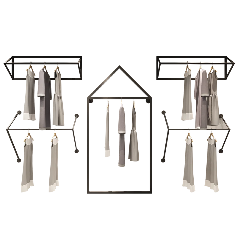 Boutique Hanger Clothing Rack Stand Wall Hallway Standing Clothing Rack Space Saving Percheros Pared Furniture Living Room L