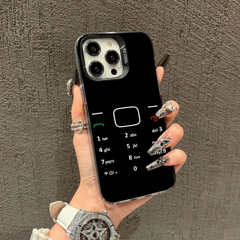 

Telephone interface pattern design case for iPhone 16 15 14 13 12 11 Pro/ Max/Plus shock-proof rear cover anti-fingerprint