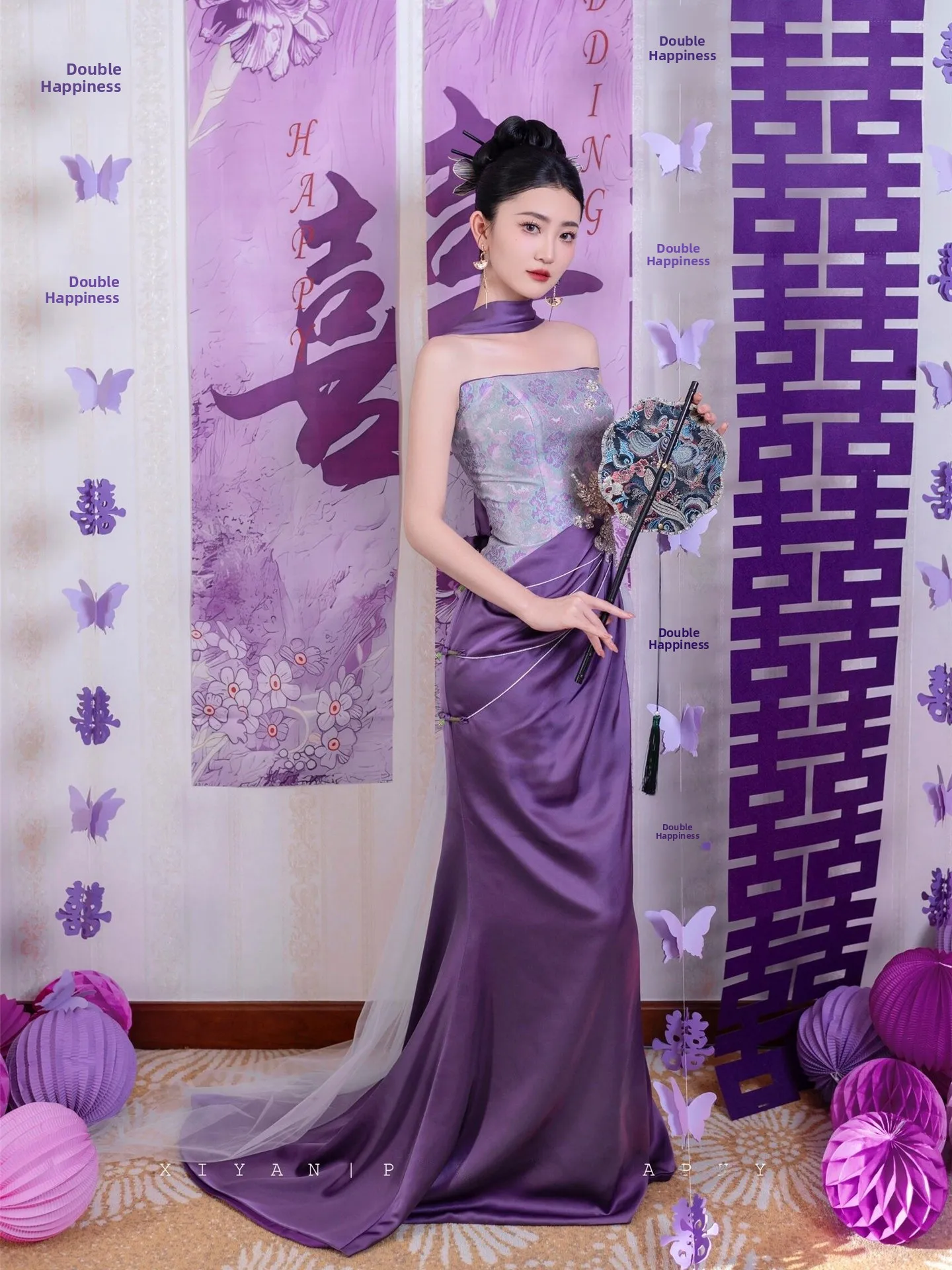 

Ele Purple Bridal Gown for Engagement Photooots Women's Faionable mat Luxury Wedding Dr by Yu ng Ge
