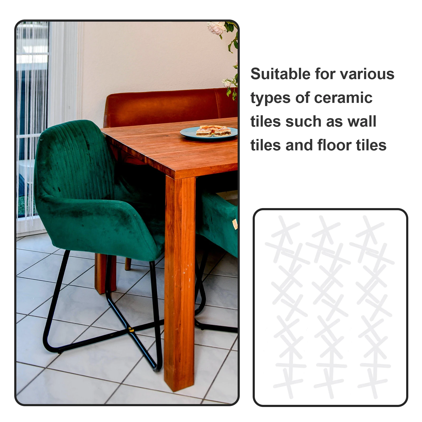 

1000Pcs Tile Spacers 2mm Cross Design Tile Leveling Clips Durable Plastic Flooring Spacers for Ceramic Porcelain Tiles