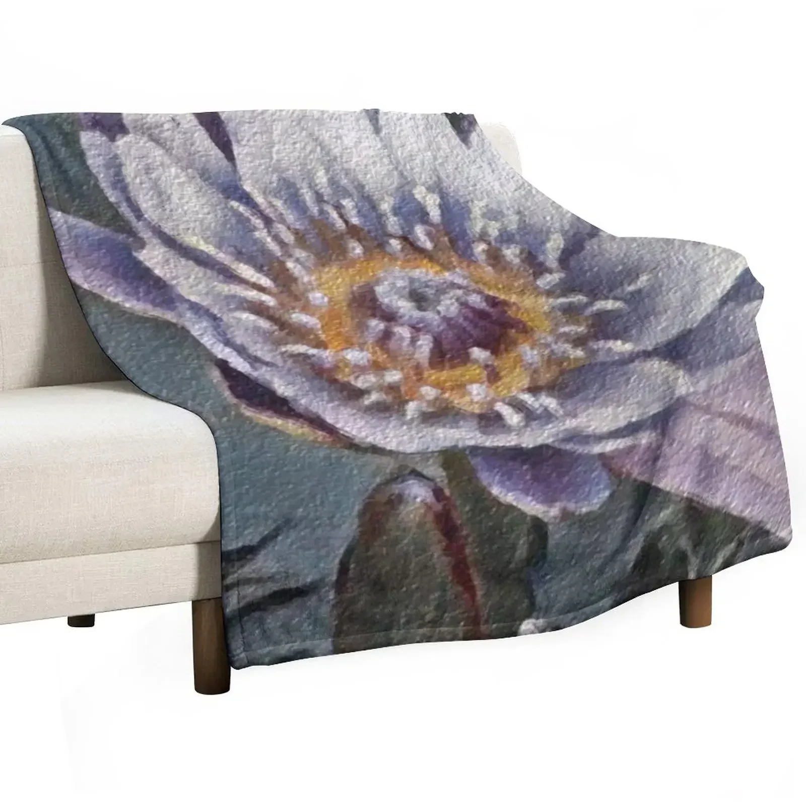 Watercolor Waterlily Throw Blanket Tourist Luxury St Weighted Soft Beds Extra Large Throw Sleeping Bag Blankets