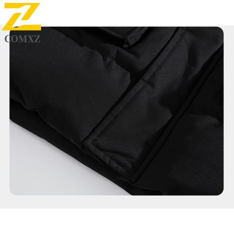 COMXZ Chaqueta de algodón con forro polar grueso para hombre, abrigo cálido informal de invierno de talla grande para exteriores, abrigo cálido de longitud media, cortavientos táctico cálido