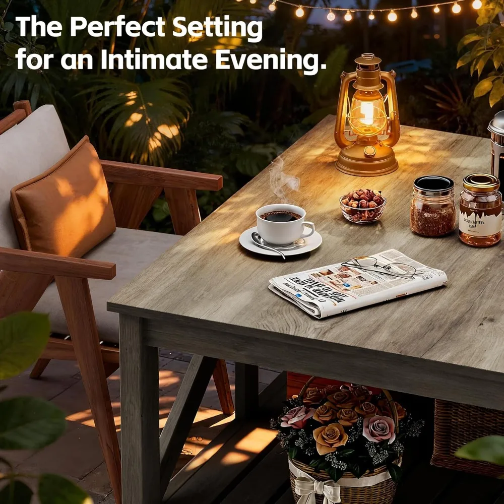 JUMMICO Quadratischer Couchtisch mit zwei Ablagefächern, moderner Cocktailtisch aus Holz für Wohnzimmer, Bauernhaus-Lounge und Büro