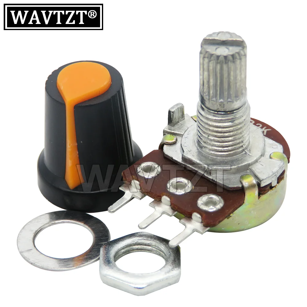 2Set WH148 3Pin 15mm B1K ~ B1M Ohm Terminal Linear Taper Rotary Potentiometer 1K 2K 5K 10K 20K 50K 100K 250K 500K 1M For Arduino