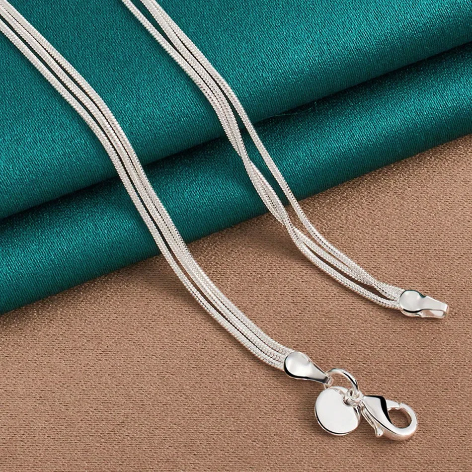 

Серебряное ожерелье с текстурированными бусинами и многослойной цепочкой для женщин, покрытое серебром 925 пробы