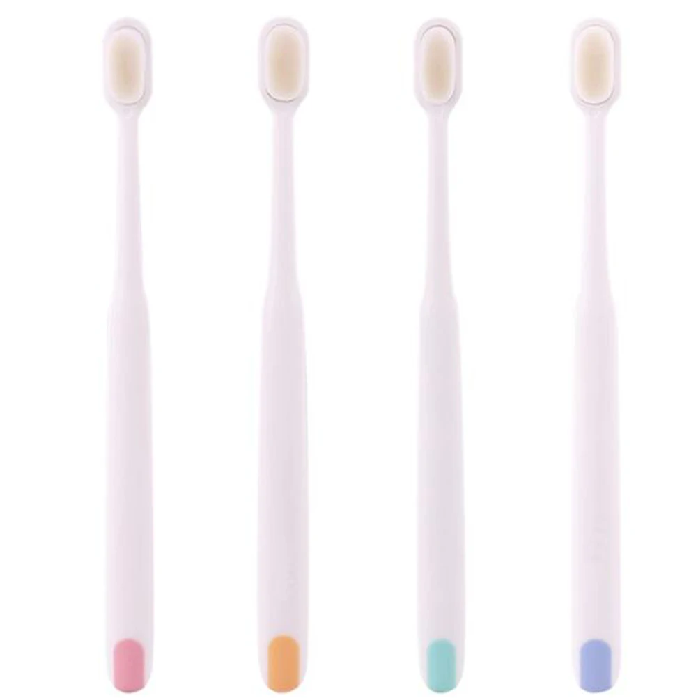 2 قطعة فرشاة أسنان ذات شعيرات ناعمة رقيقة أداة العناية بالفم الممتازة مقبض مريح مضاد للانزلاق منظف الأسنان للثة الحساسة