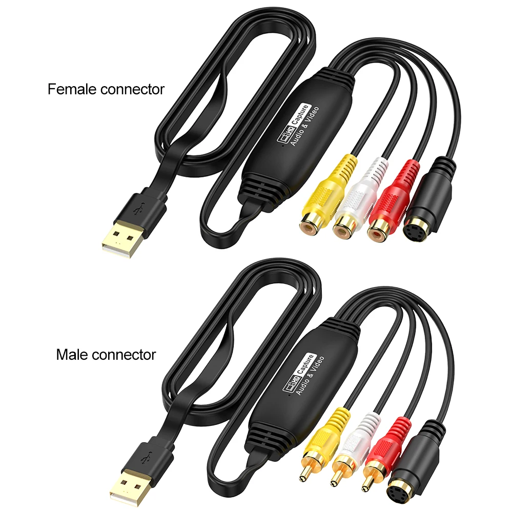 بطاقة التقاط الفيديو USB VHS VCR TV DVD بطاقة محول التقاط الصوت RCA إلى USB محول الفيديو لـ /PC