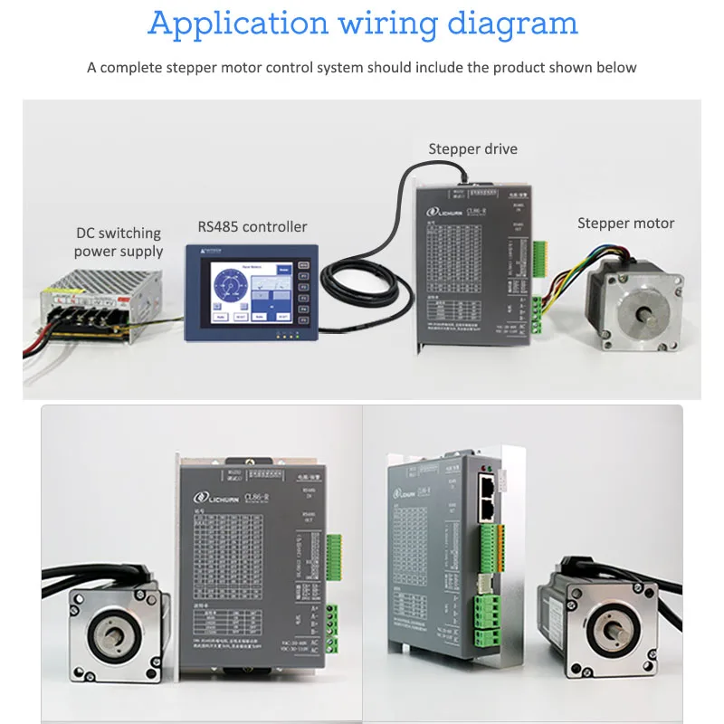 Imagem -05 - Jogo do Motor Deslizante de Lichuan Nema 24 Fase 2.8n. m 4.4.8n. m 4.5a 5.5.8a 485 Ônibus 2-fase de Circuito Fechado Kit de Passo Cnc Gravura Moagem