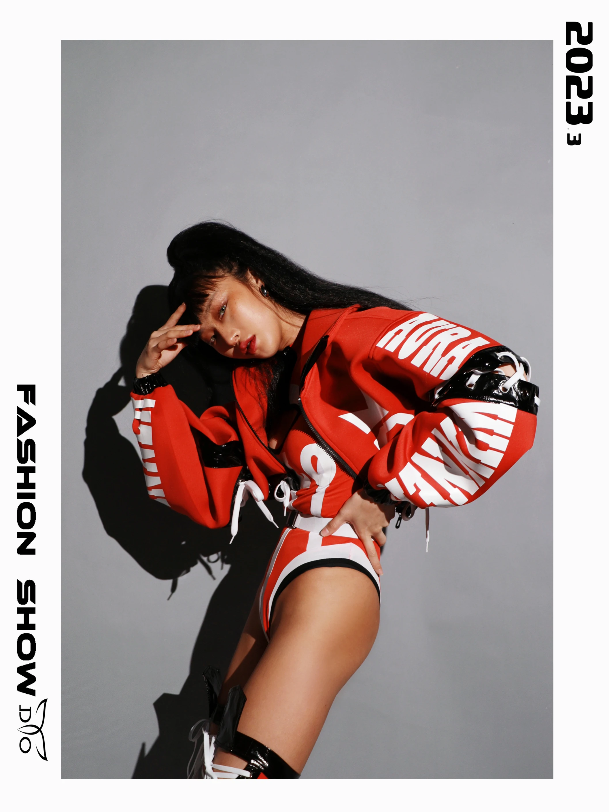 Nightclub Bar Gogo Dancer Outfit Red Jacket Bodysuit Drag Queen Costume Adult Jazz Dancing Clothes Party Rave Clothingyj912