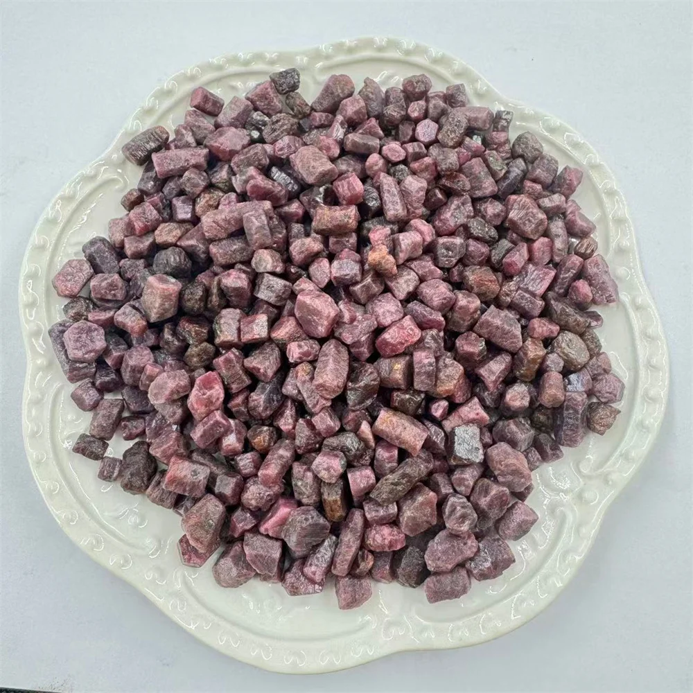 بلورات طبيعية اكسيد الالمونيوم الأحمر روبي الأحجار الكريمة الخام شفاء الريكي هدية ديكور المنزل غرفة ديكور #6