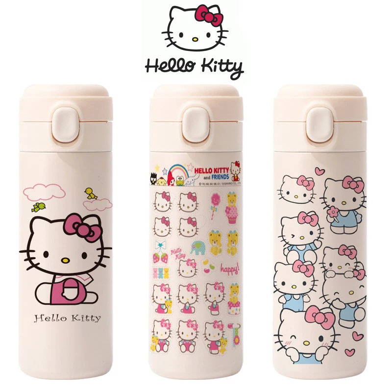 420ML Hello Kitty Same Thermos Cup Student Cute 304 Large Capacity Direct Drinking Cup Portable Stainless Steel Child Water Cup