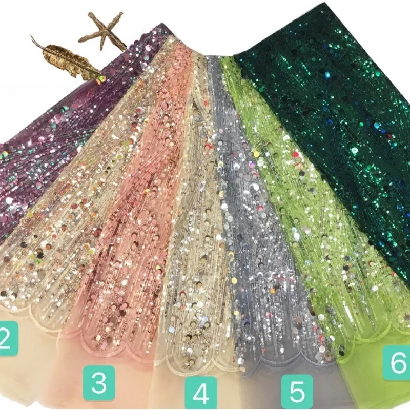 

1 ярда красочная вышитая блестками ткань сетчатая ткань с бисером для рубашек свадебные платья костюмы летом