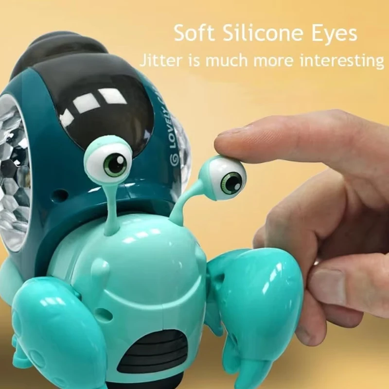 Elektryczny krab zakurzony zabawka uniwersalna chodząca unikanie przeszkód muzyka projekcja świetlna krab zabawka dla dzieci bez baterii