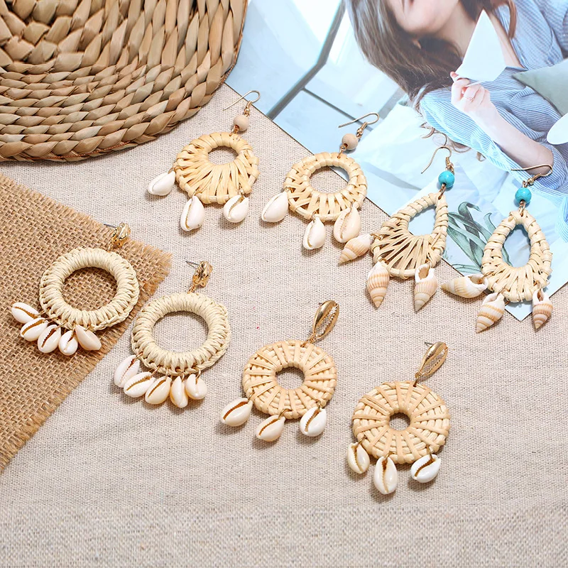 Vintage Handmade Earrings Personality Natural Conch Ethnic Wind Ear Accessories Mannig Trend earrings Accessories Wholesale 144