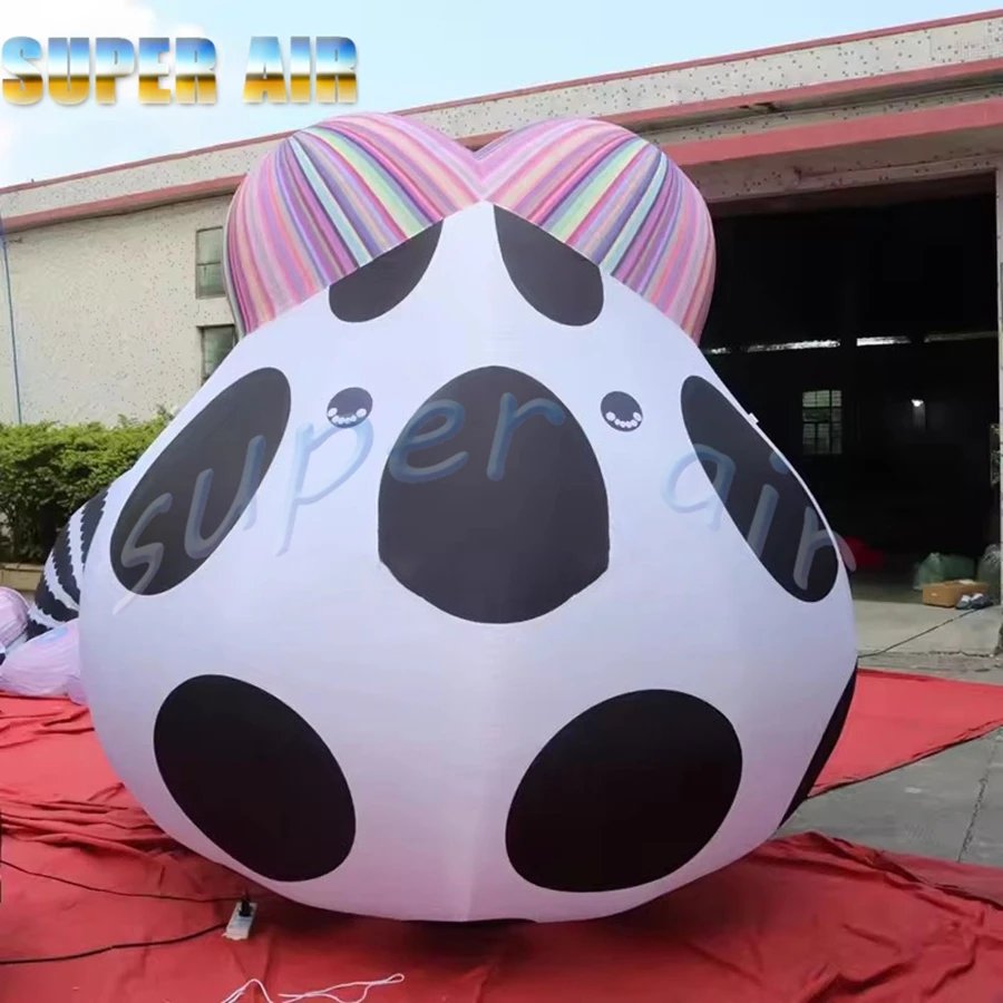 Opera d'arte gonfiabile di moda di coniglio a strisce gonfiabile modello di cartone animato così carino per lo sfilata commerciale