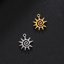 5 Pieces/Batch of Sun Stainless Steel Charm Spinning Sun Pendant Jewelry Making Accessories DIY Handmade Craft Wholesale