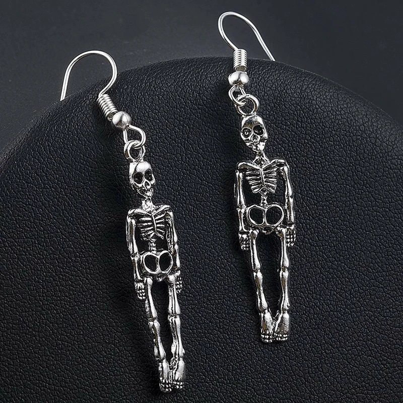 Halloween Vintage Skeleton Skull Dangle Earrings for Women Jewelry Party Gifts Aretes De Mujer Modernos 2021