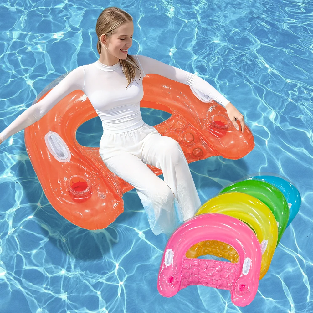 1 Stück Aufblasbarer Schwimmender Wassersessel für Pool, Strand, Meer, Party, Freizeitveranstaltungen - Einzelner Schwimmsitz