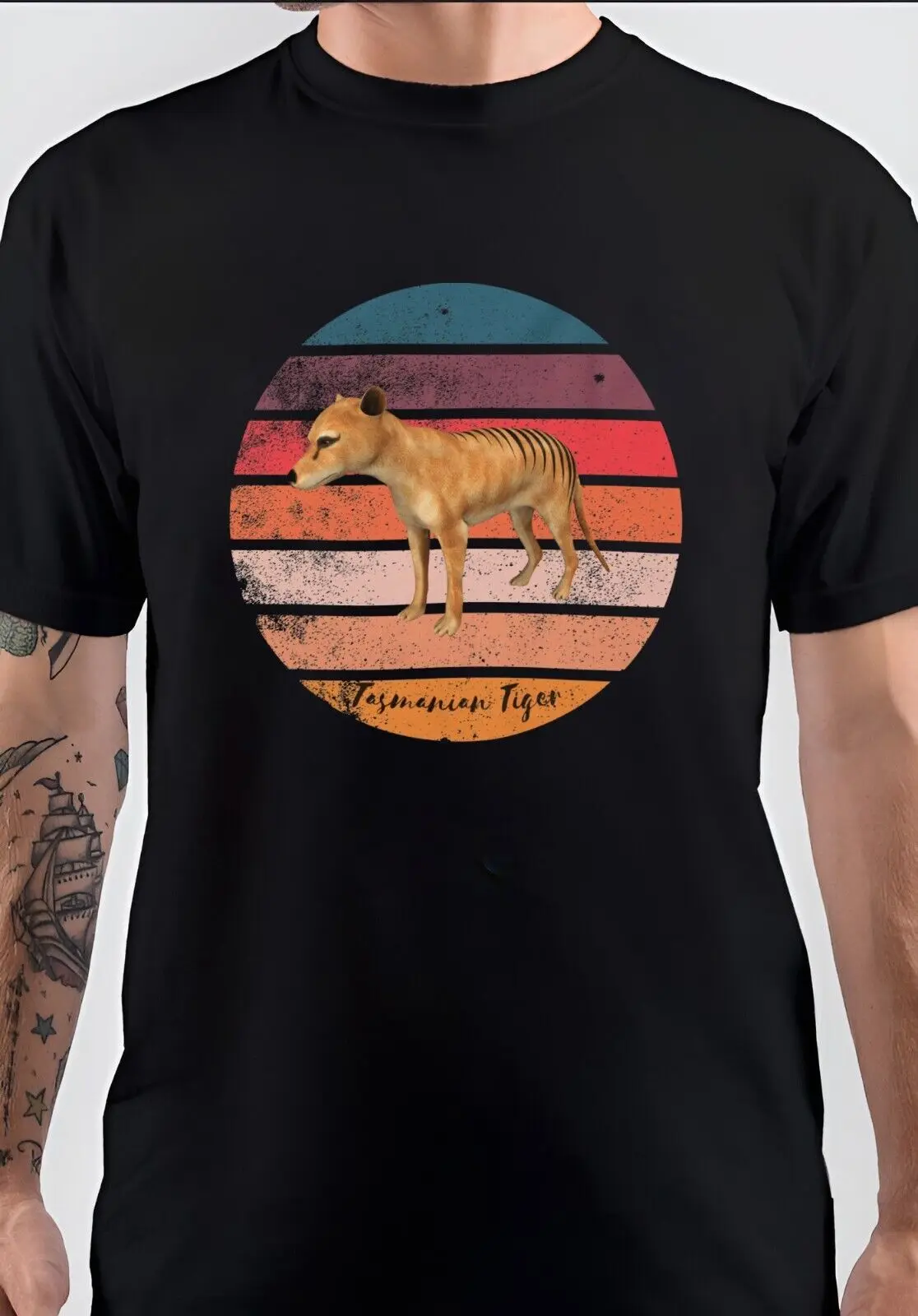 NWT The Extinct Tasmanian Tiger Vintage Carnivorous Marsupial Unisex T-Shirt long or short sleeves