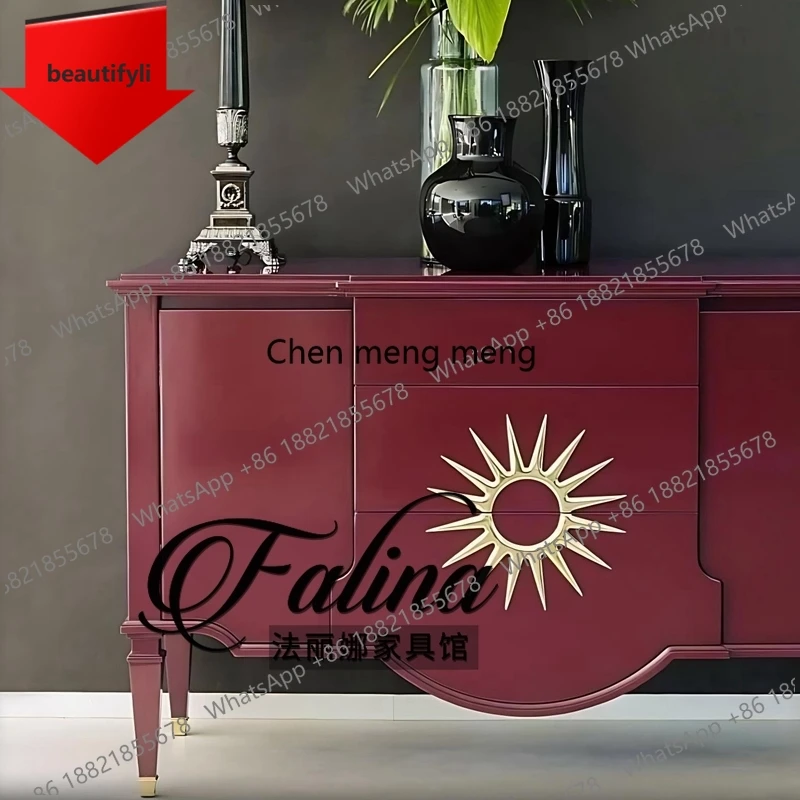 

X188 Французский входной шкаф из цельного дерева для гостиной, коридора, американский свет, роскошный высококачественный шкафчик, декоративный шкаф