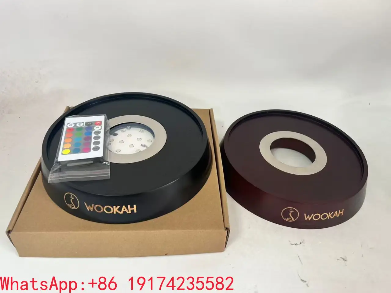 Wookah Wooden Hookah Base with LED Light Black and Brown Color Wood Hookah Base for  Light Accessories
