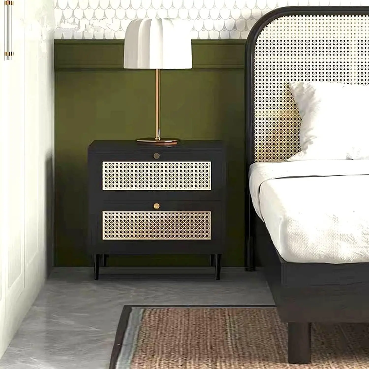 Bedroom bedside table Wooden bedside table with 2 drawers Bedroom sofa Locker Living room Coffee table