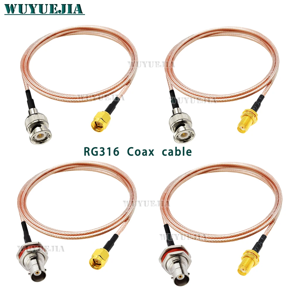 

RG316 Coaxial Cable Waterproof BNC to SMA Type RP-SMA Male to Female RF Coaxia Pigtail WIFI Router Antenna Extension Cord Jumper