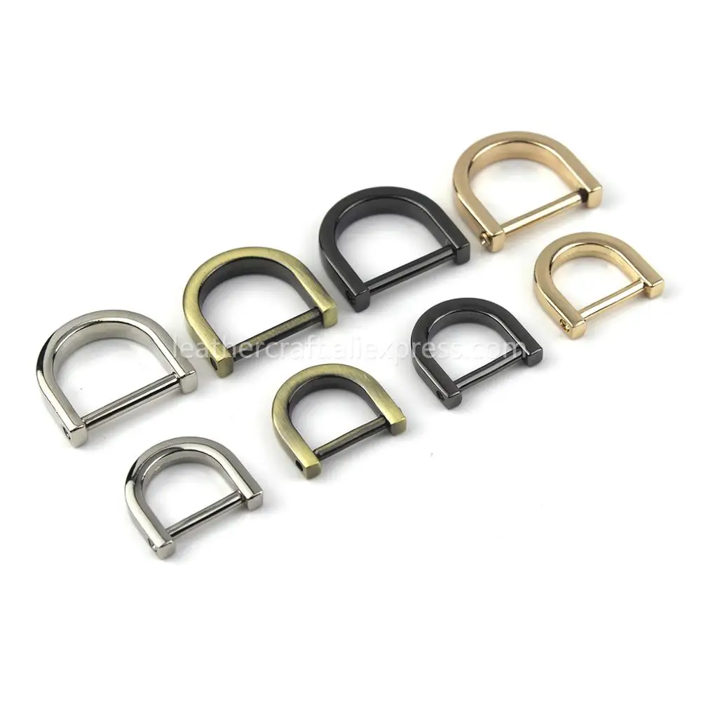 1pcs Metal Detachable open screw Dee D Ring buckle shackle clasp for Leather Craft Bag strap belt handle shoulder webbing