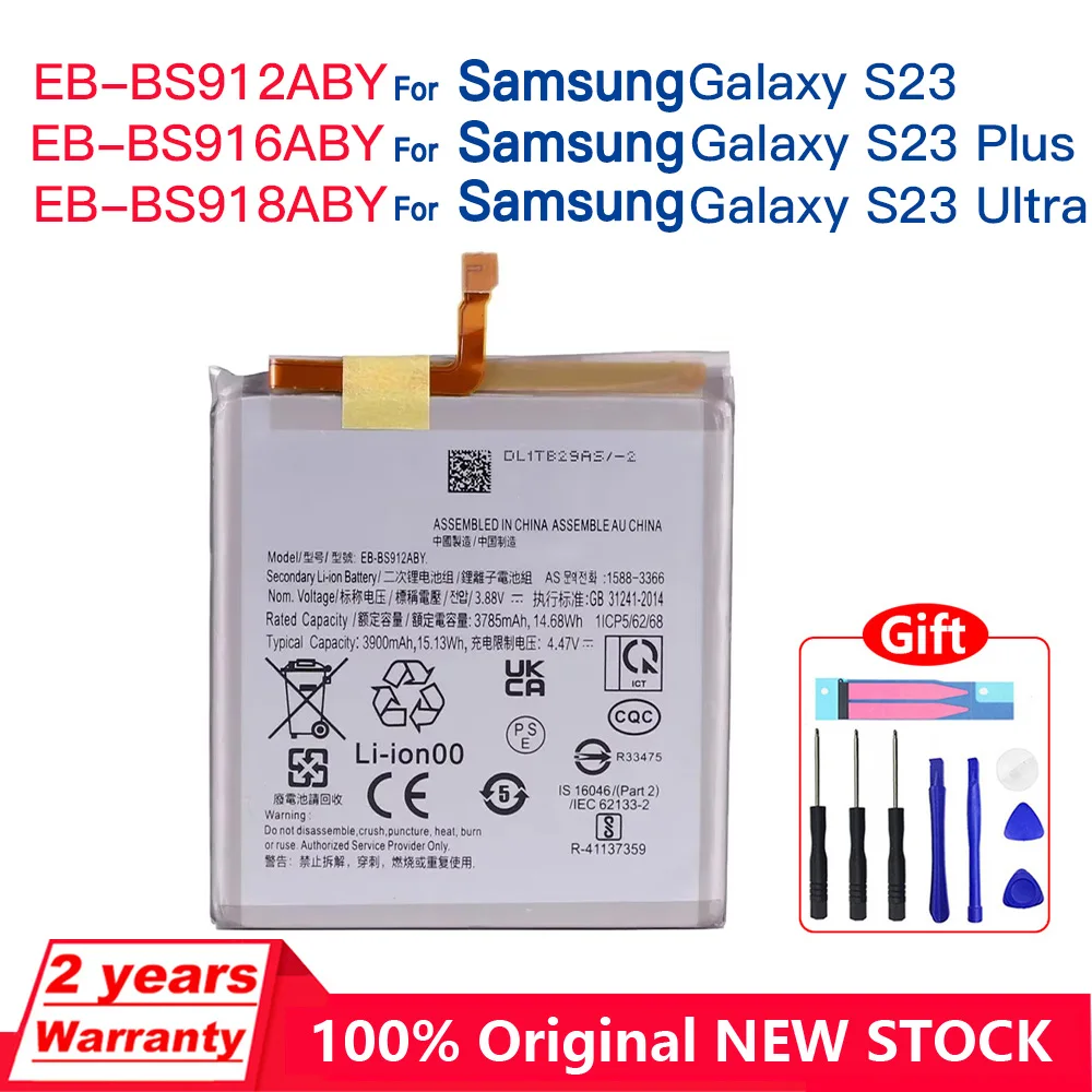 Genuine EB-BS918ABY EB-BS916ABY EB-BS912ABY For Samsung Galaxy S23 Ultra SM-S918B S23+ S23 Plus SM-S916B S23 Batteries+Tools