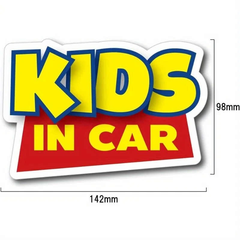 1pc Kids In Car Warning Vinyl Sticker Waterproof UV Resistant Car Rear Window Body Decor Holiday Gift
