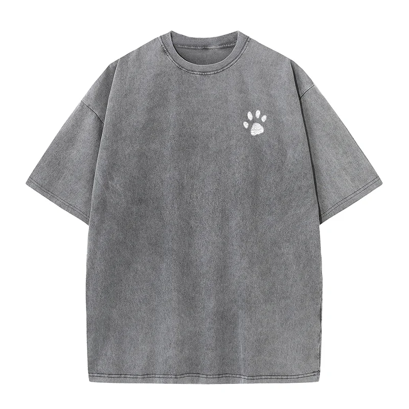 Dog Mom T-shirt Mens Tee Shirts Short Sleeve Male Clothes Fashion Left Chest Paw Print Women Men Dog Lover Tshirt