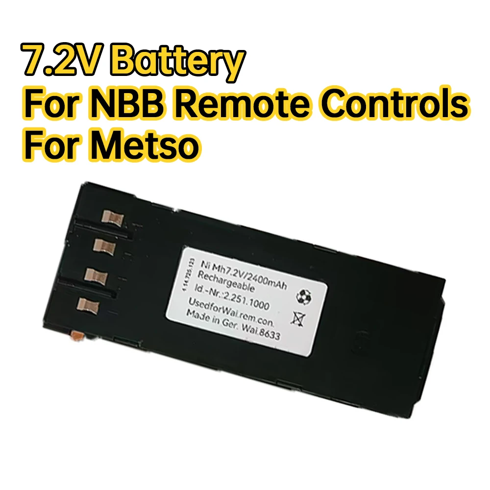 

NEW 7.2V 2400mAh Battery for NBB Remote Control Replacement 2.251.1000 Suitable for Metso Lokotrack LT106 Jaw Crusher 2.254.1020