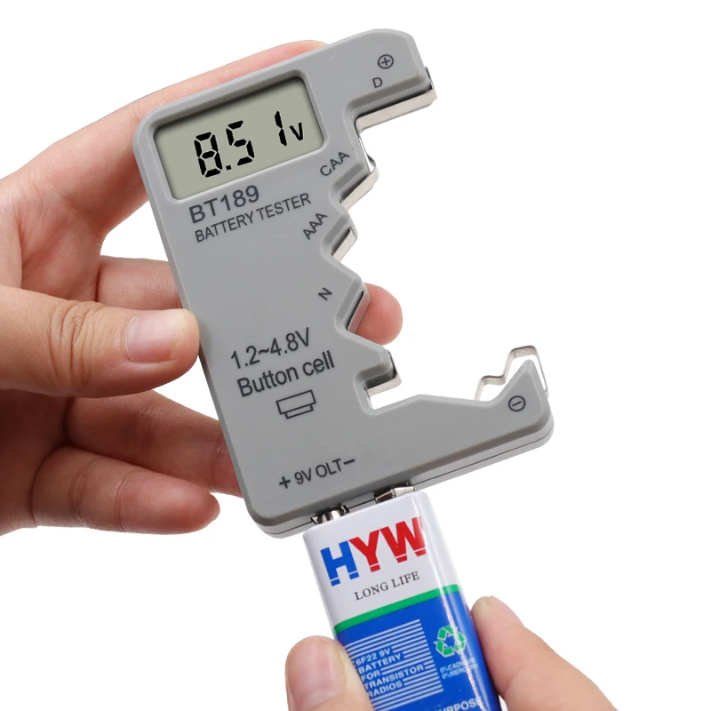 Probador de batería Digital con pantalla LCD, Detector de comprobación de capacidad de batería de botón, herramienta de diagnóstico de capacitancia, AA/AAA/9V/1,5 V