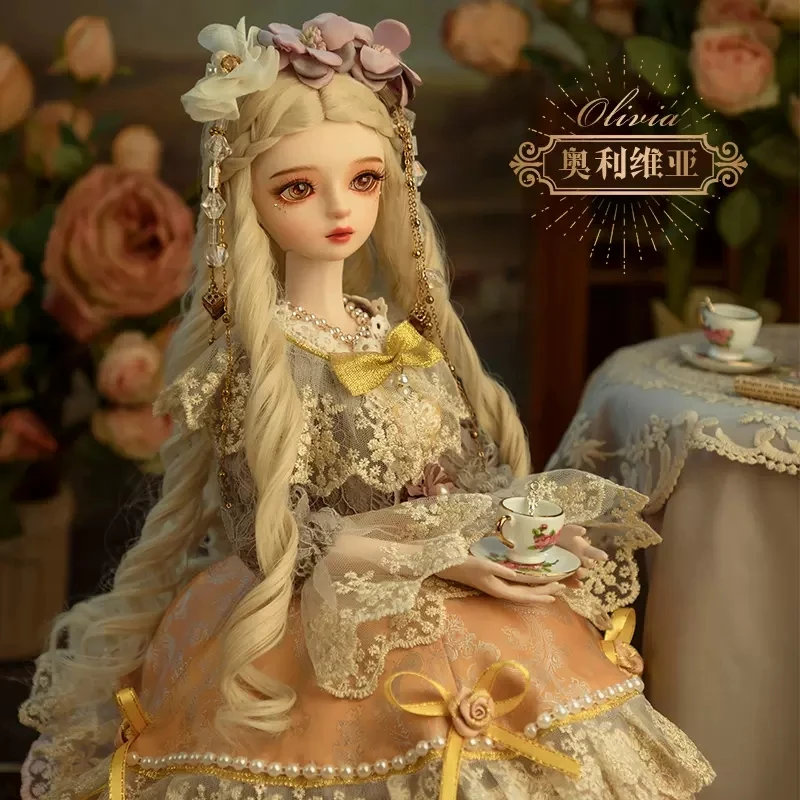 Handmade 1/3 Bjd Doll Big 60cm Gorgeous Lolita Style Classical Noble Princess Girl Ball-Jointed Dolls Full Set Toys For Girls