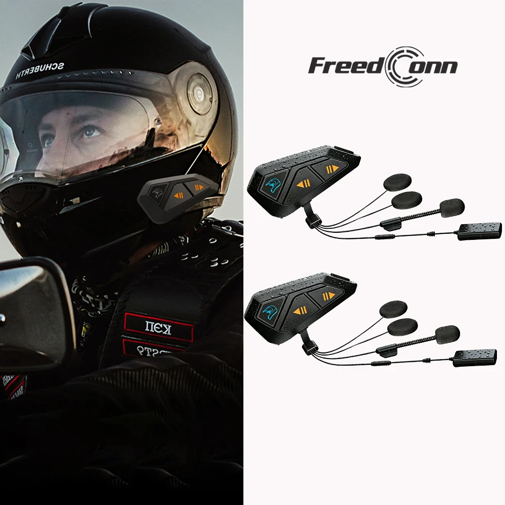 

Freedconn Helmet Headset FG Motorcycle Bluetooth Intercom 12RidersIntercomunicador Moto Interphone BT5.1 Waterproof Biker
