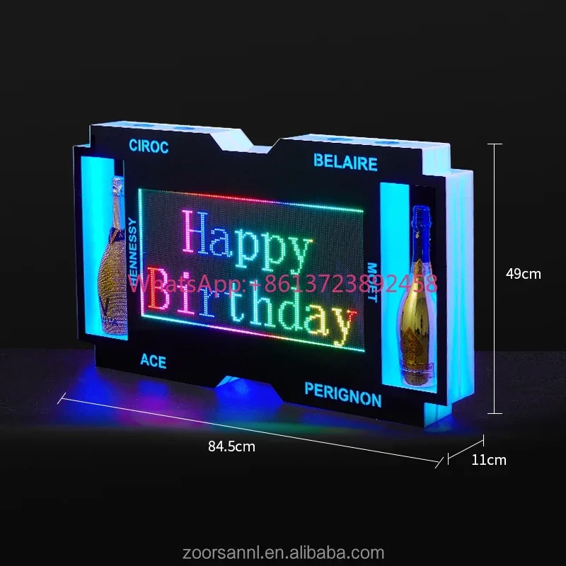 Custom Vip  Luminous Led Message Bottle Presenter Champagne Holder Glorifier Bottle Display Barware Supplier For NightClub
