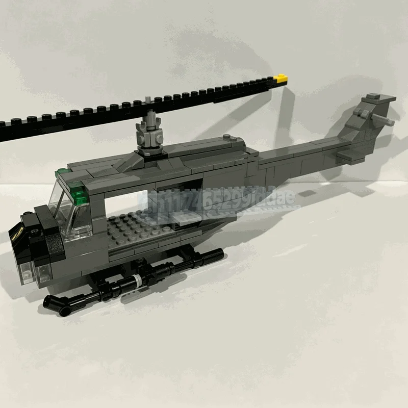 234PCS Gray Utility Helicopter Building Blocks Rotary Wing Aircraft Model DIY Assembly Creative Collection Display Festival Gift