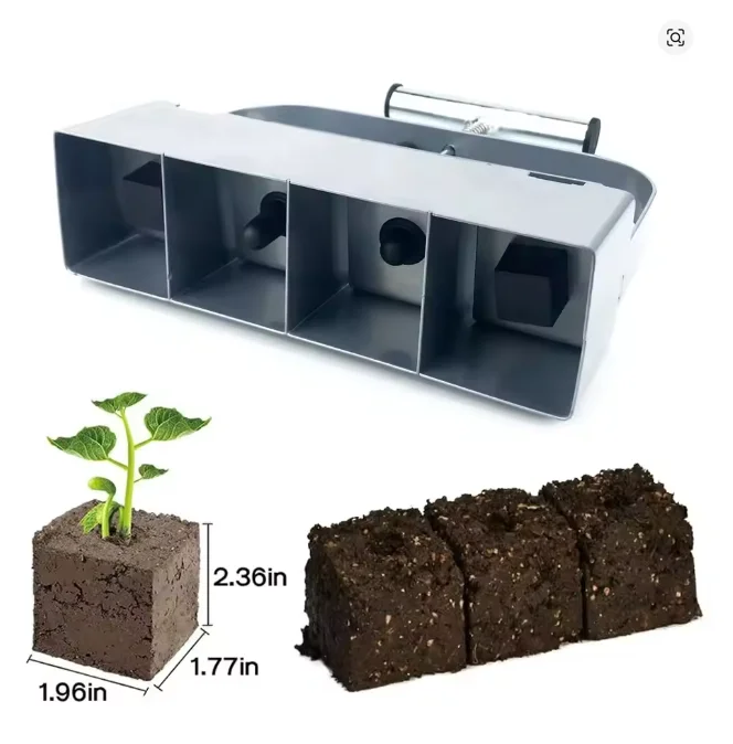 2 Inch Handheld Soil Block Maker Seedling Press Tool for Greenhouse Potting Garden Planting Supplies
