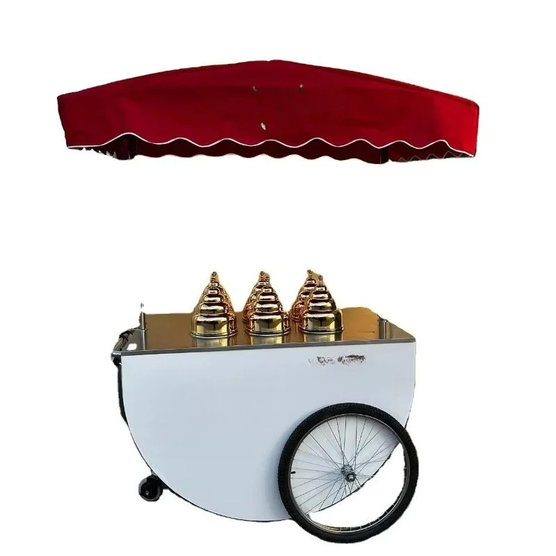 

Mr4 4 Flavors Gelato showcase Ice Cream Cart Mobile Hard Ice Cream Freezer