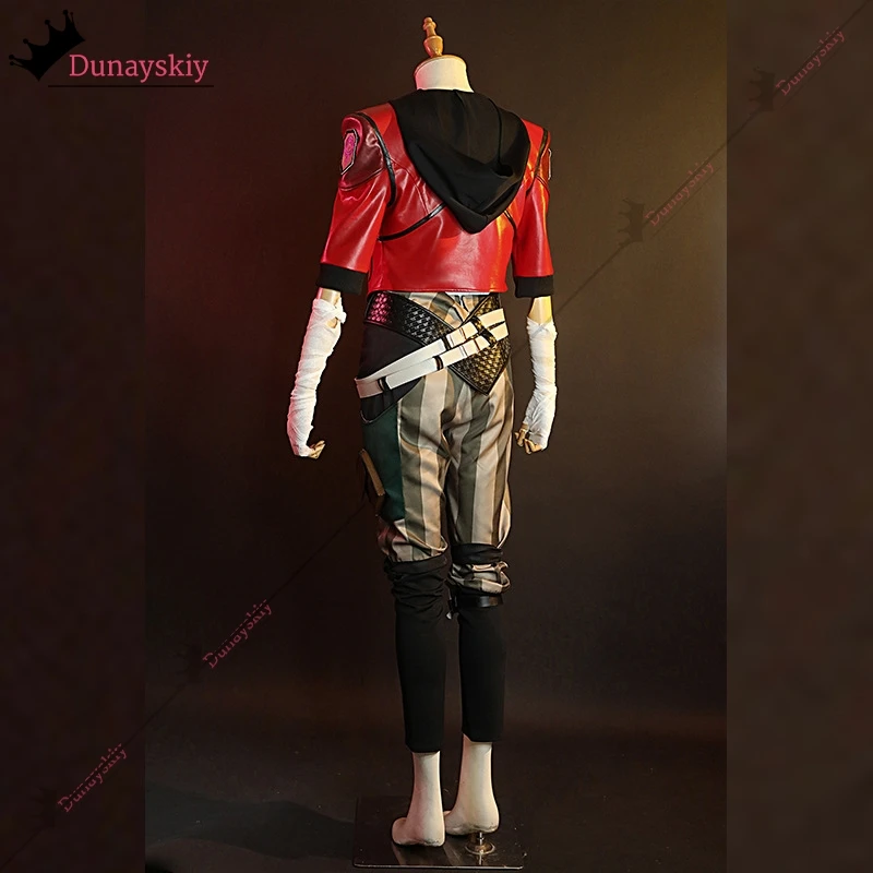 LOL Arcane Vi Cosplay Costume Game Arcane LOL Vi Role-Playing Subdue Red Short Leather Suit Wig Accessory Anime/Halloween Party8