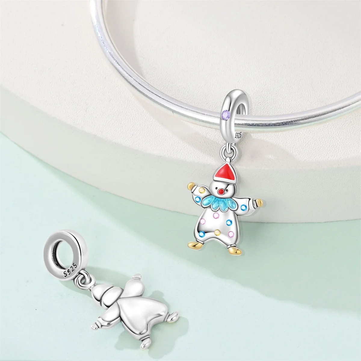 

Оригинальные подвески из стерлингового серебра 925 пробы, милый клоун, мечтательный акцент, бусины, подходят для браслета, женские ювелирные изделия, подарок своими руками