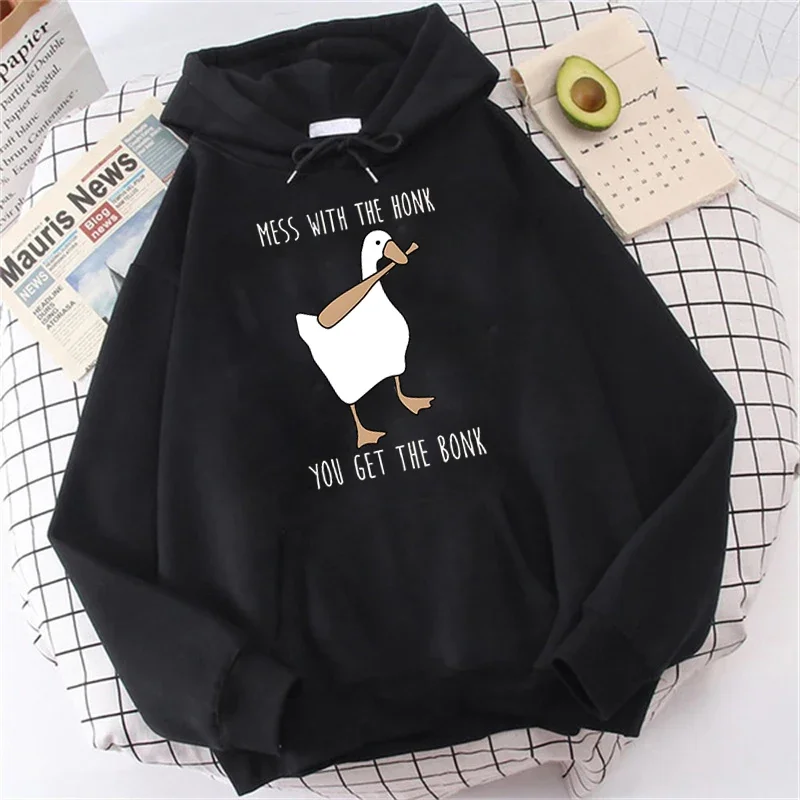 Peace Baseball Duck Hoodies Kawaii Goose Pullover Funny Men Sweatshirt Teenager Oversized Hoodie Kpop Tops Cartoon Hoody Female