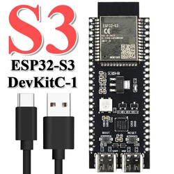 ESP32-S3-DevKitC-1 Development Board BT 2.4G Wifi Module for Arduino 8MB PSRAM 16MB FLASH N16R8 44Pin CP2102 Type-C ESP32 S3