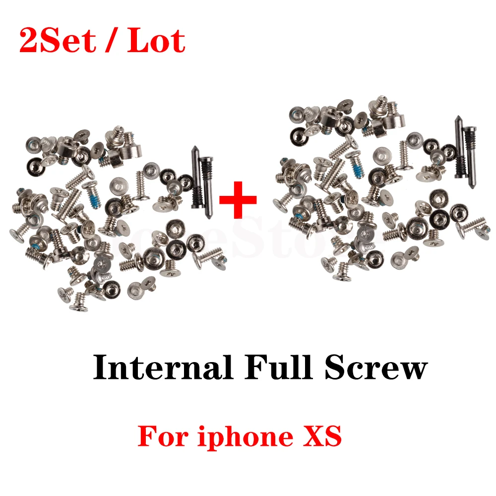 2set Full Screw Set For iPhone X XS XR 11 12 Pro Max Mini 7 8 Plus Mobile Accessories Inner Bottom Complete Screws Repair Parts