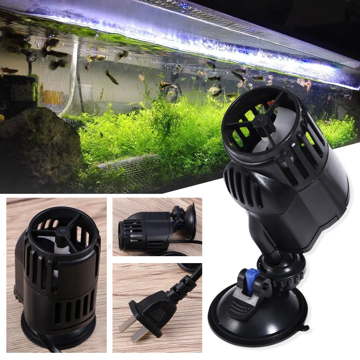 

Wave Maker Pump For Aquarium Fish Tank -120A 360 Degree Rotatable Suction Cup Base Freshwater Saltwater Garden Pond Safe