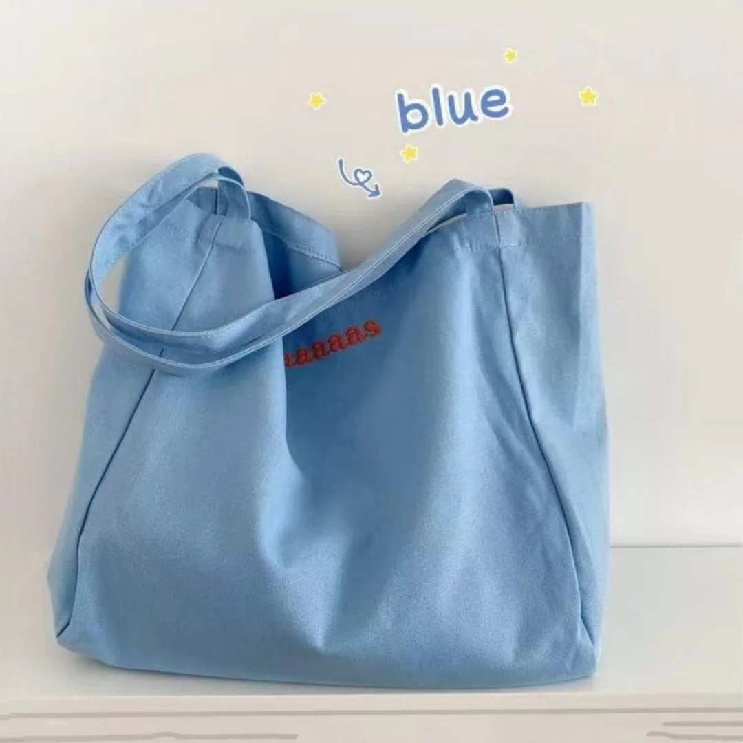 Shopping Bag Structured Letter Print Bag Shoulder Bag Lightweight For School Shopping Daily Outings
