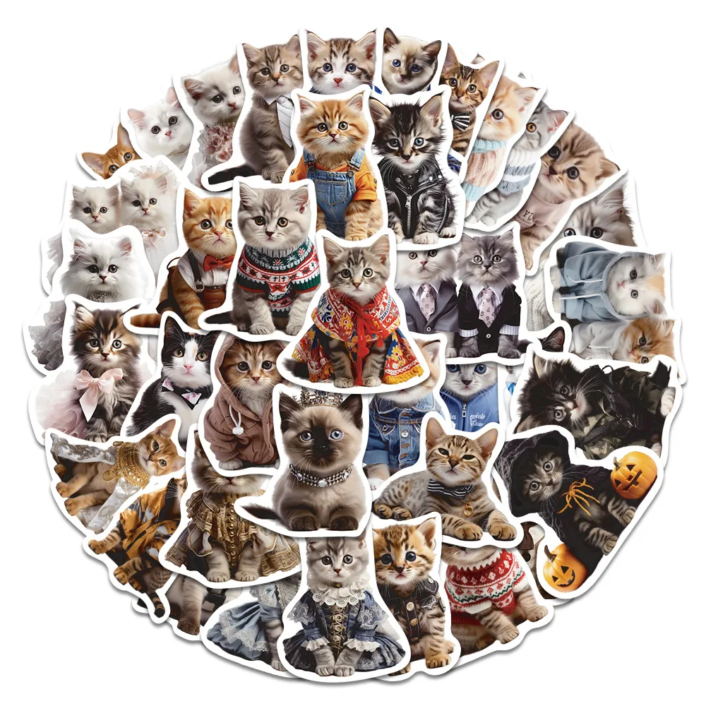 10/50PCS Kawaii cat Stickers Cartoon decalcomanie bagagli decorativi Laptop Phone Fridge Scrapbook Sticker Kids Graffiti Toys Gift