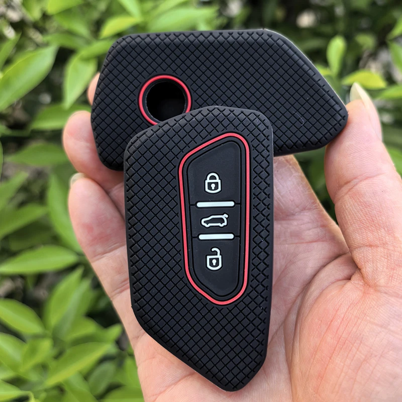 Für Skoda Octavia A8 MK4 Mk8 für VW Golf 8 GTI ID 4 für Seat Leon Mk4 Cupra Formentor Silikon-Schlüsselhülle Fernbedienung Autoschlüssel-Abdeckung