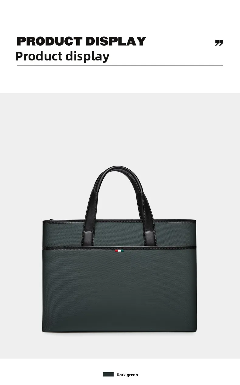 Men's Business Briefcase Wear-Resistant Laptop Notebook Computer Bag Document Handbag for Office Commuting Travel