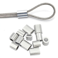 20-100PCS Sleeve Aluminum Cable M1-M6 Double Hole Cable Clamp Plug Crimping Rope Hardware Accessories Use to Steel Wire Rope